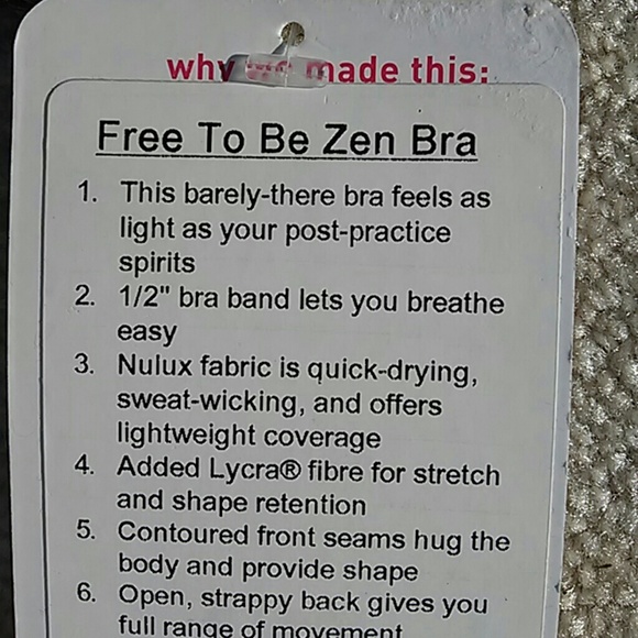 Lululemon free to be zen bra size 10 - Picture 2 of 4